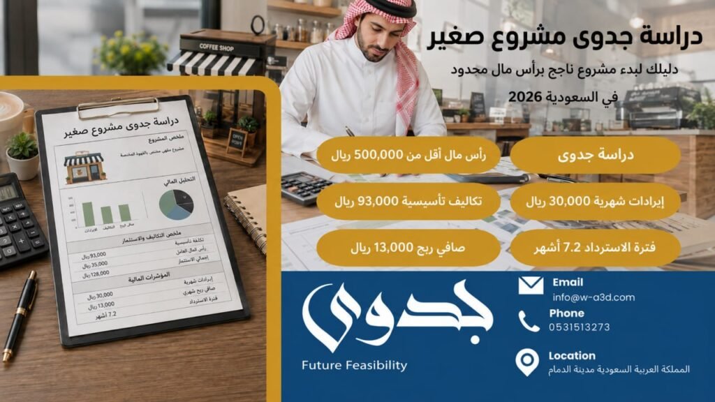 دراسة جدوى مشروع صغير: دليلك الكامل لبدء مشروع ناجح برأس مال محدود في السعودية 2026