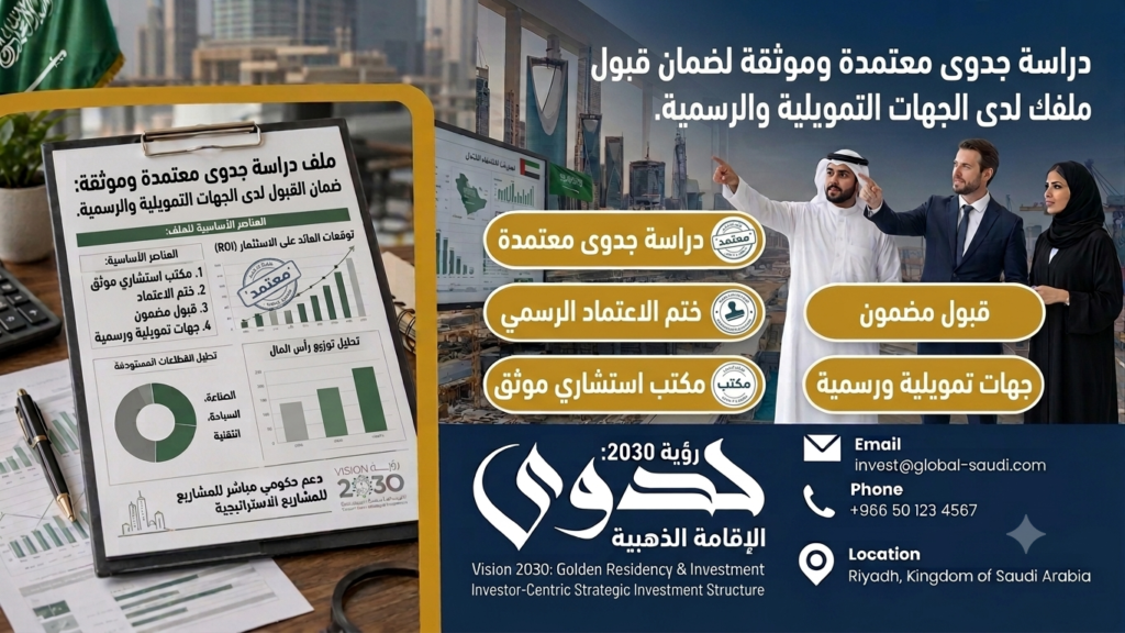 دليل دراسة الجدوى المعتمدة: ضمان قبول مشروعك لدى جميع الجهات التمويلية والرسمية في السعودية
