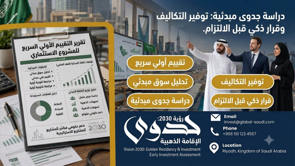 دليل دراسة الجدوى المبدئية: بوابتك الذكية لتقييم المشاريع قبل الالتزام الكامل